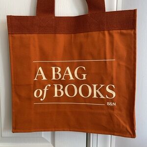Barnes & Noble “A Bag of Books” Tote, 100% Cotton Rust Canvas NWOT